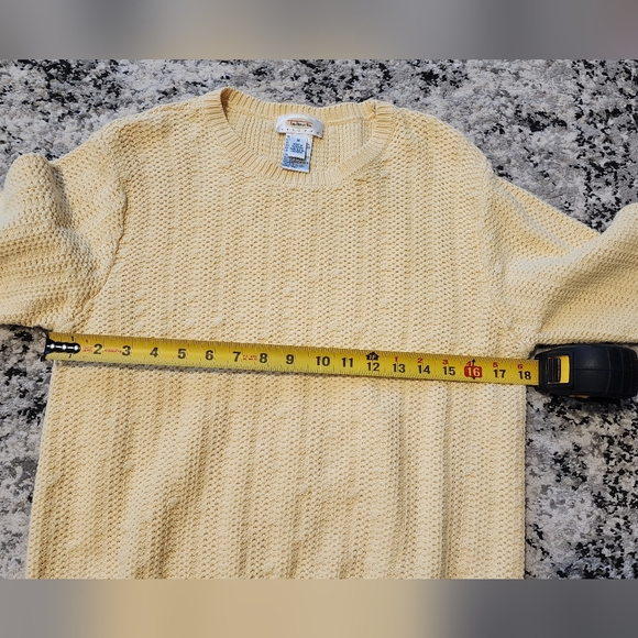 *SOLD* TALBOTS Vintage Knit Sweater Cotton Light Yellow Size MP - Picture 9 of 9